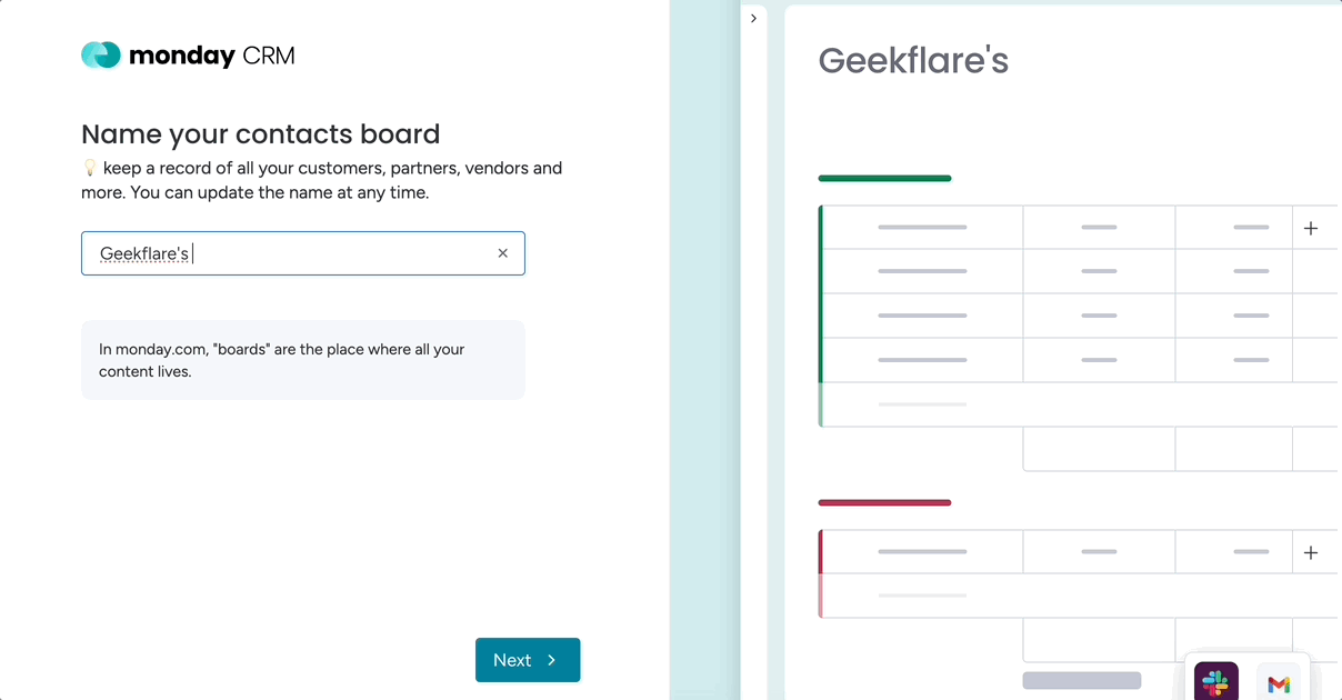 monday CRM onboarding