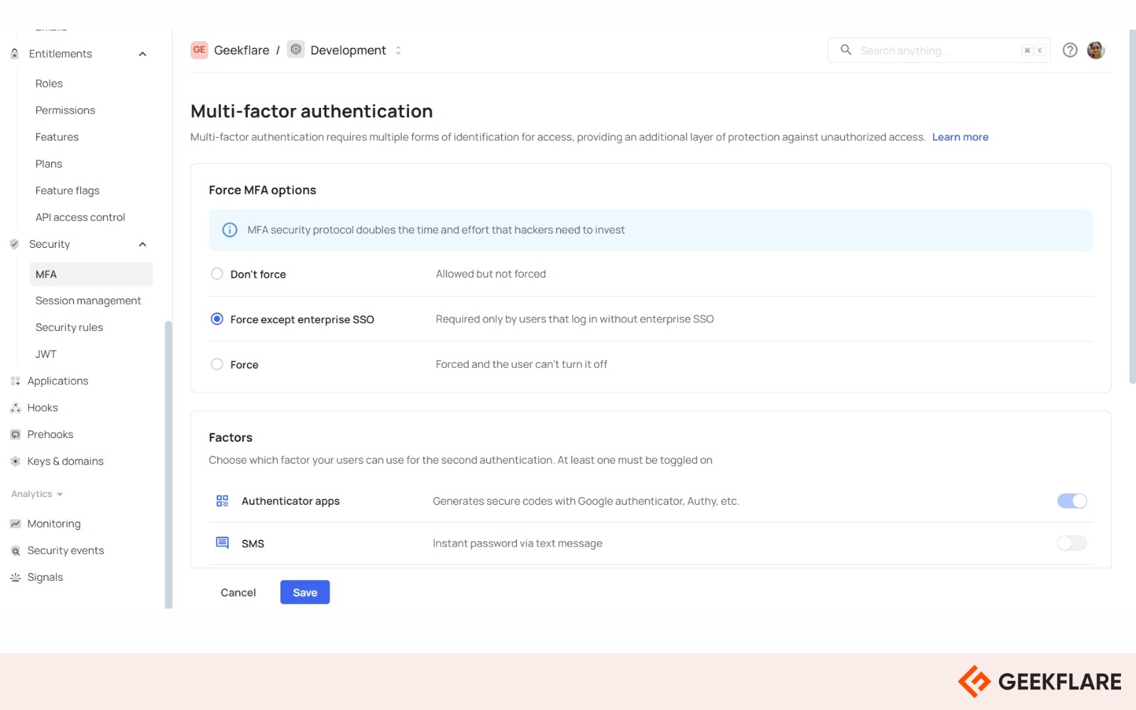 frontegg dashboard
