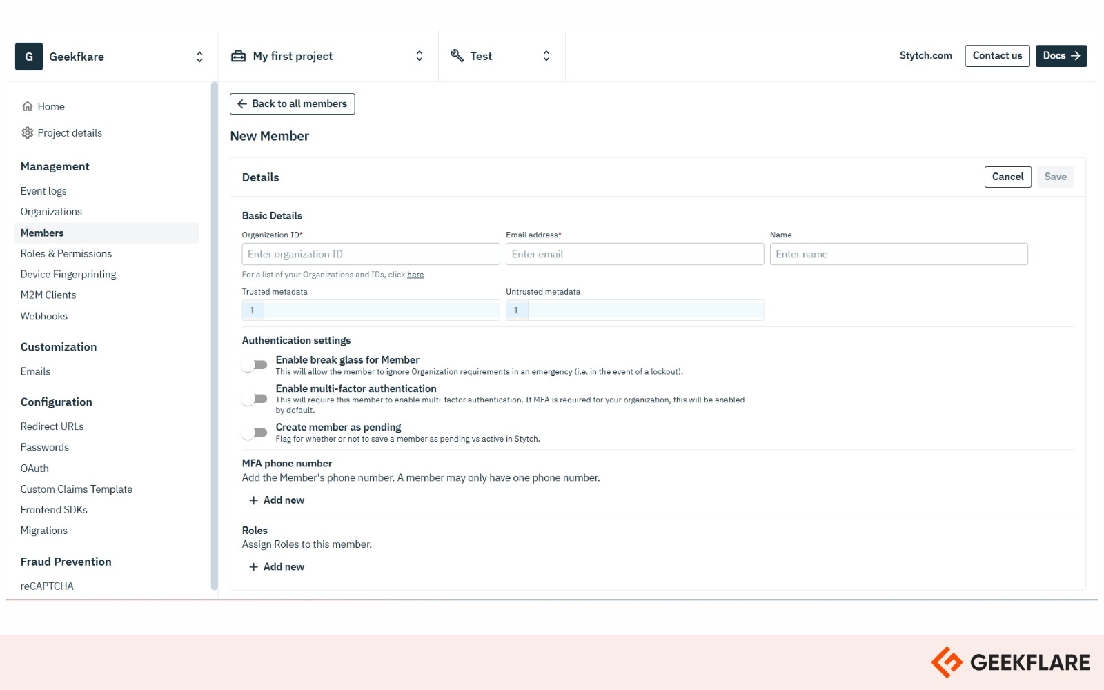 stytch dashboard