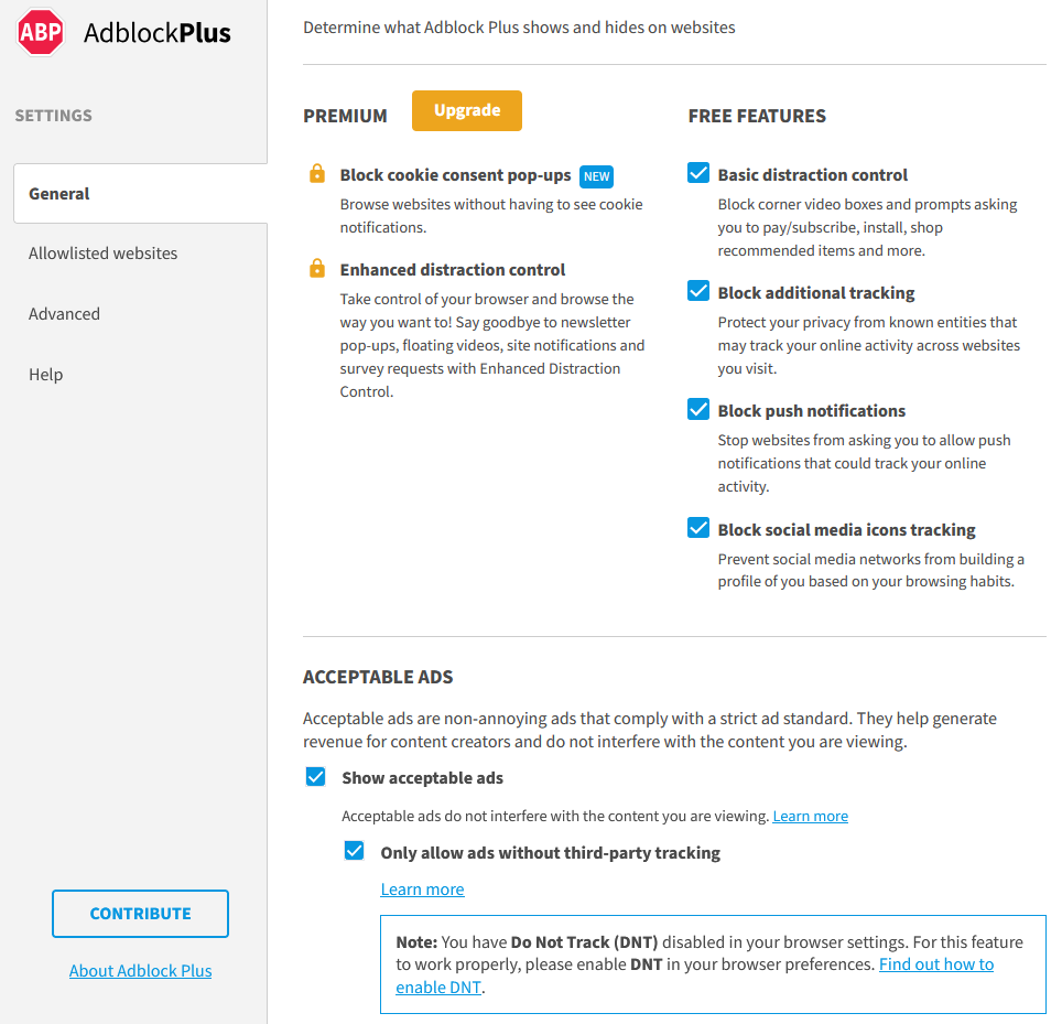 adblock plus settings