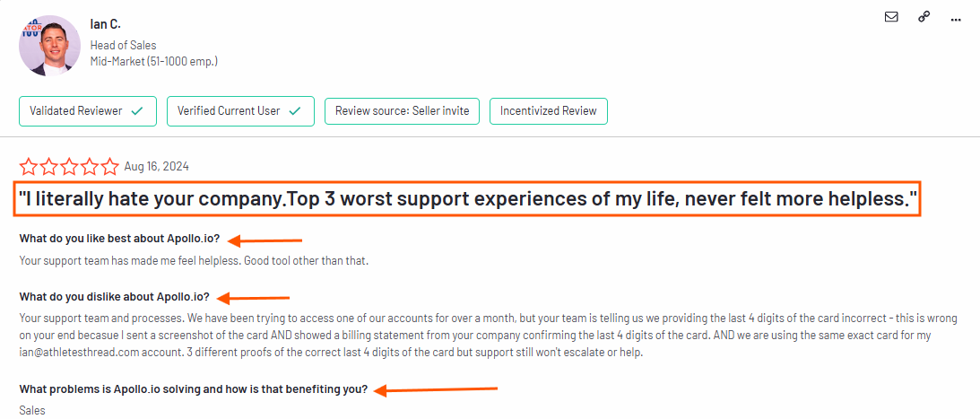 Apollo review bad