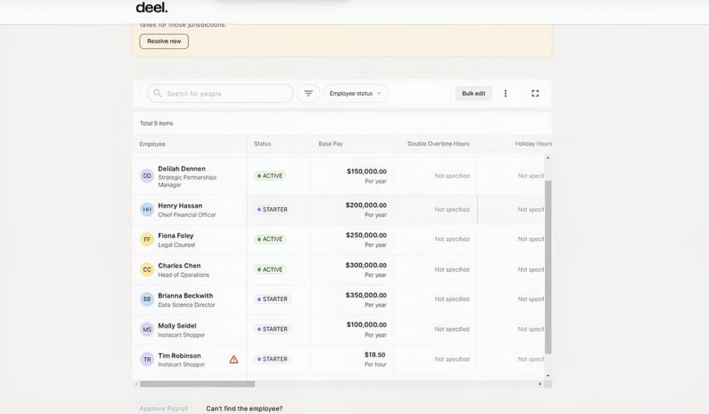 deel us payroll
