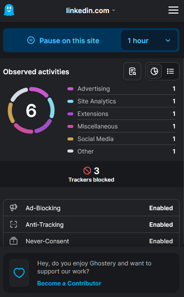 ghostery extension ui