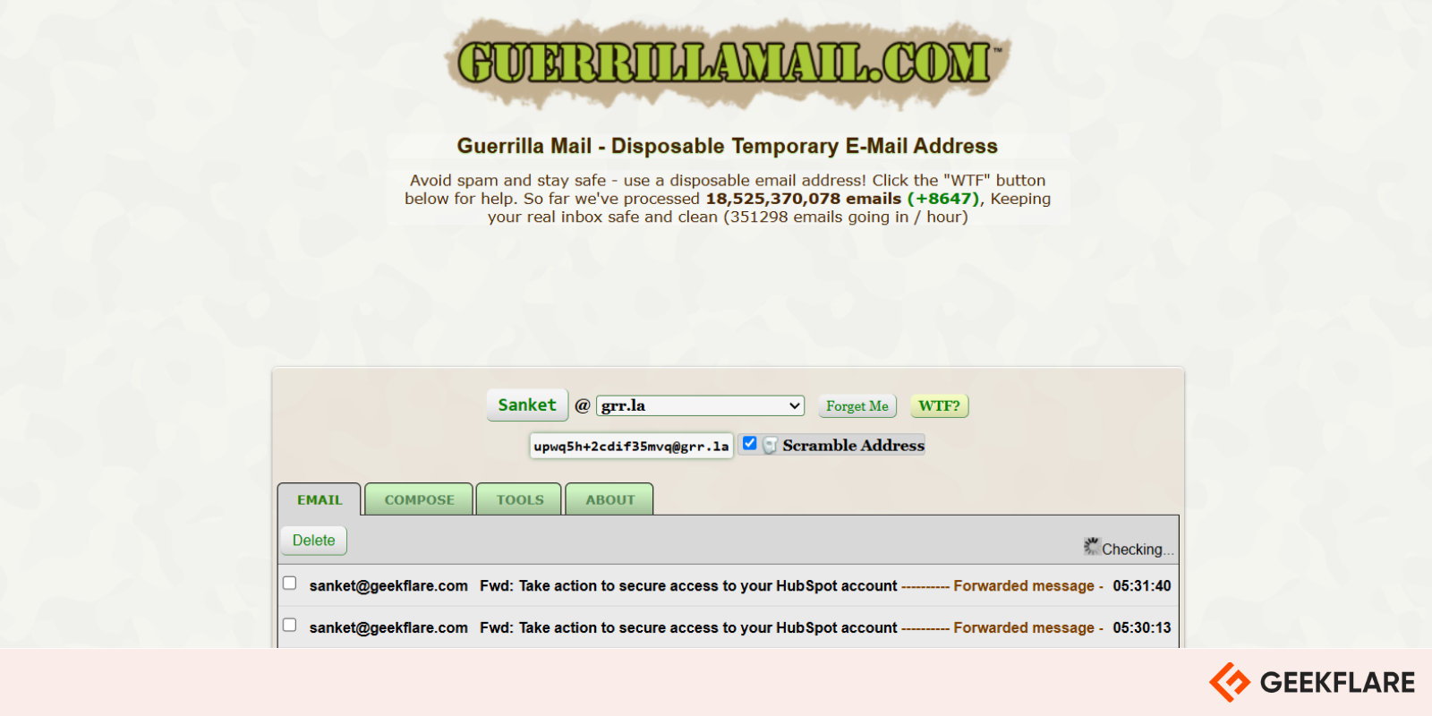 guerrilla mail
