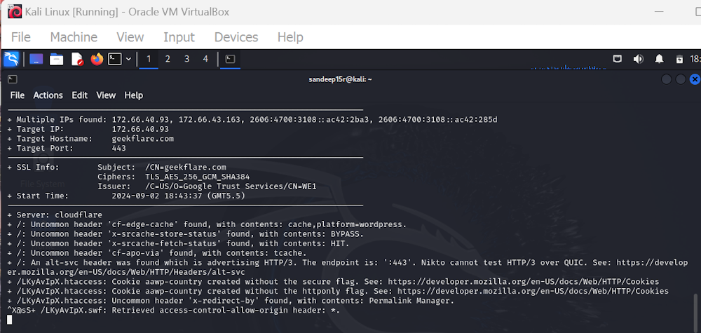 Nikto on Kali Linux