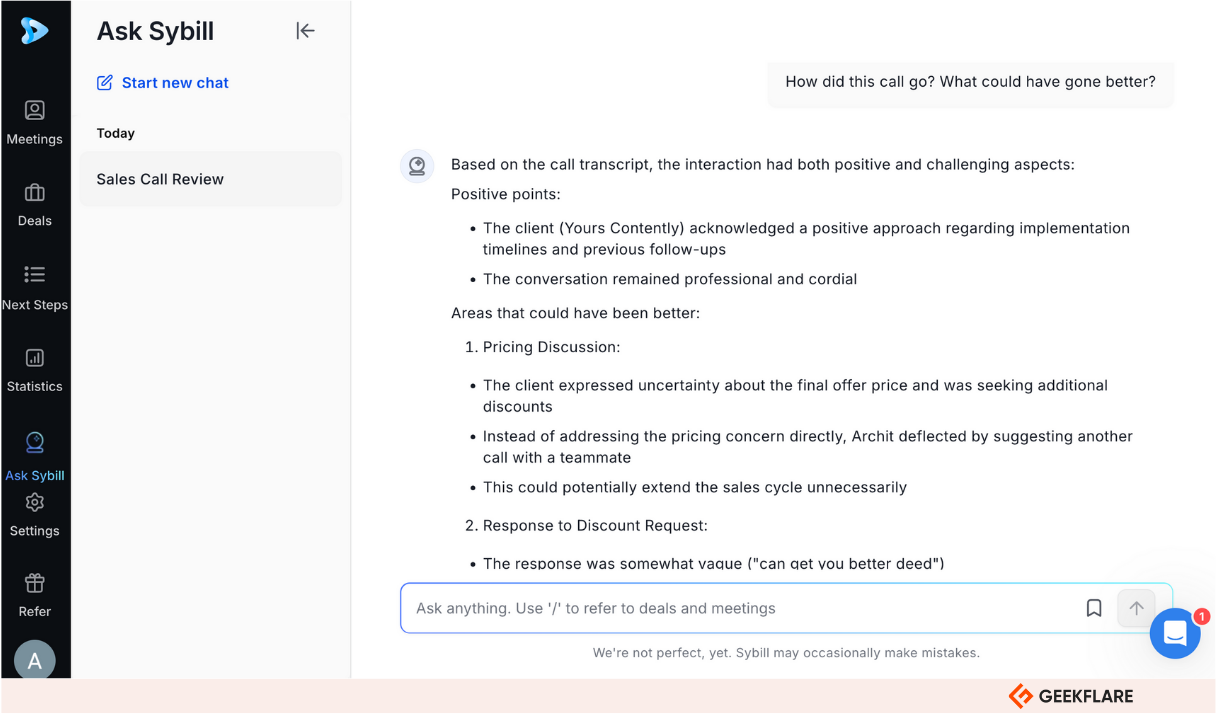 Sybill AI Ask me anything