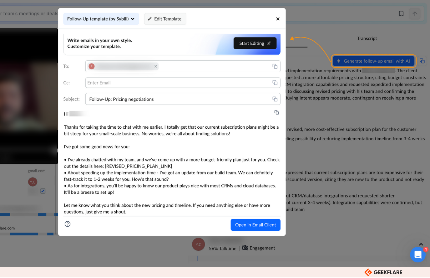 Sybill AI followups