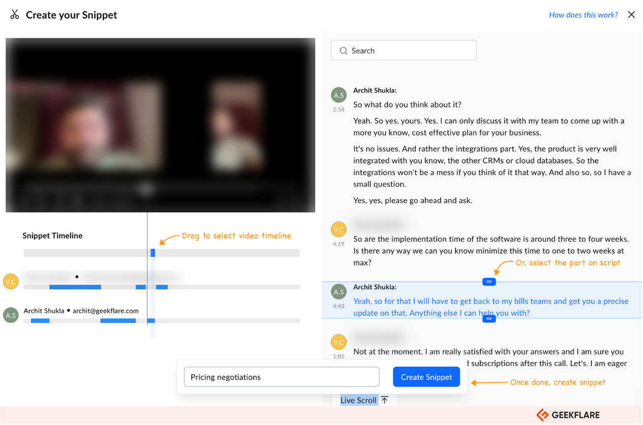 Sybill's sales coaching feature