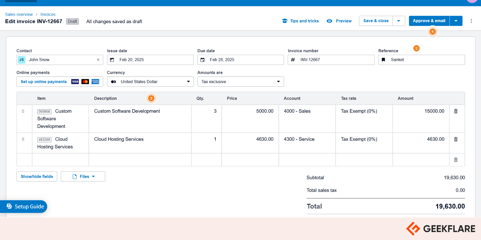 xero invoicing