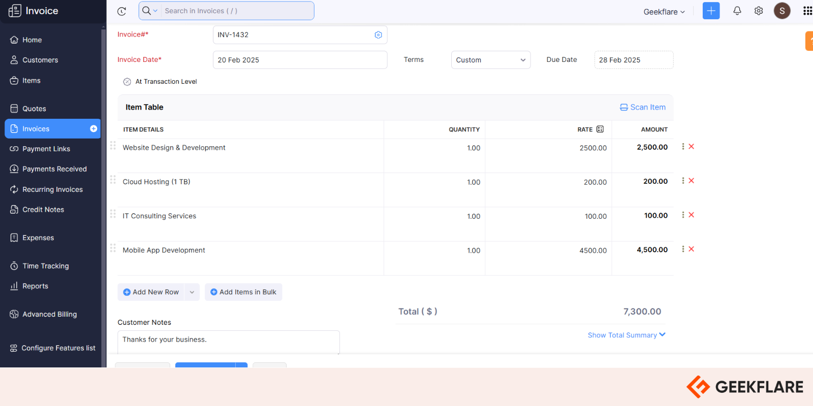 zoho invoice
